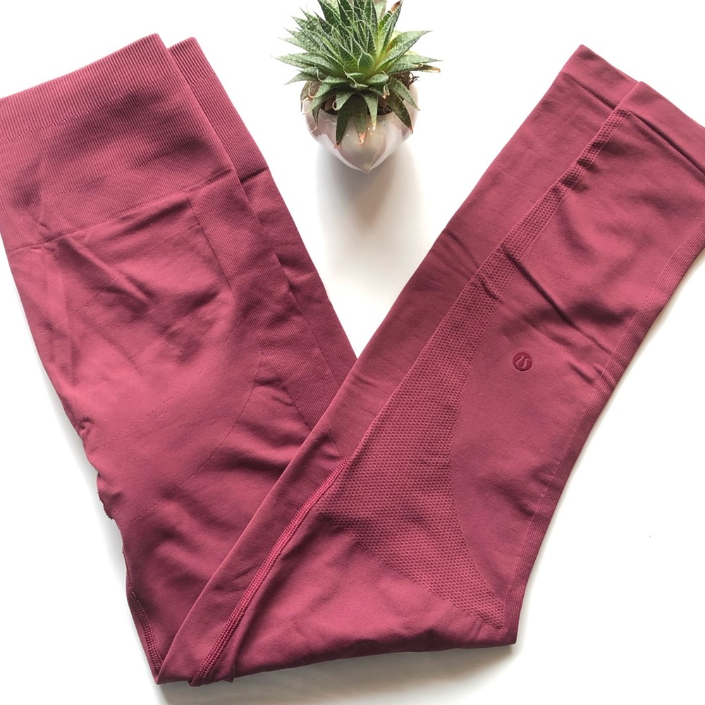 Lululemon Full Length Burgundy Tights